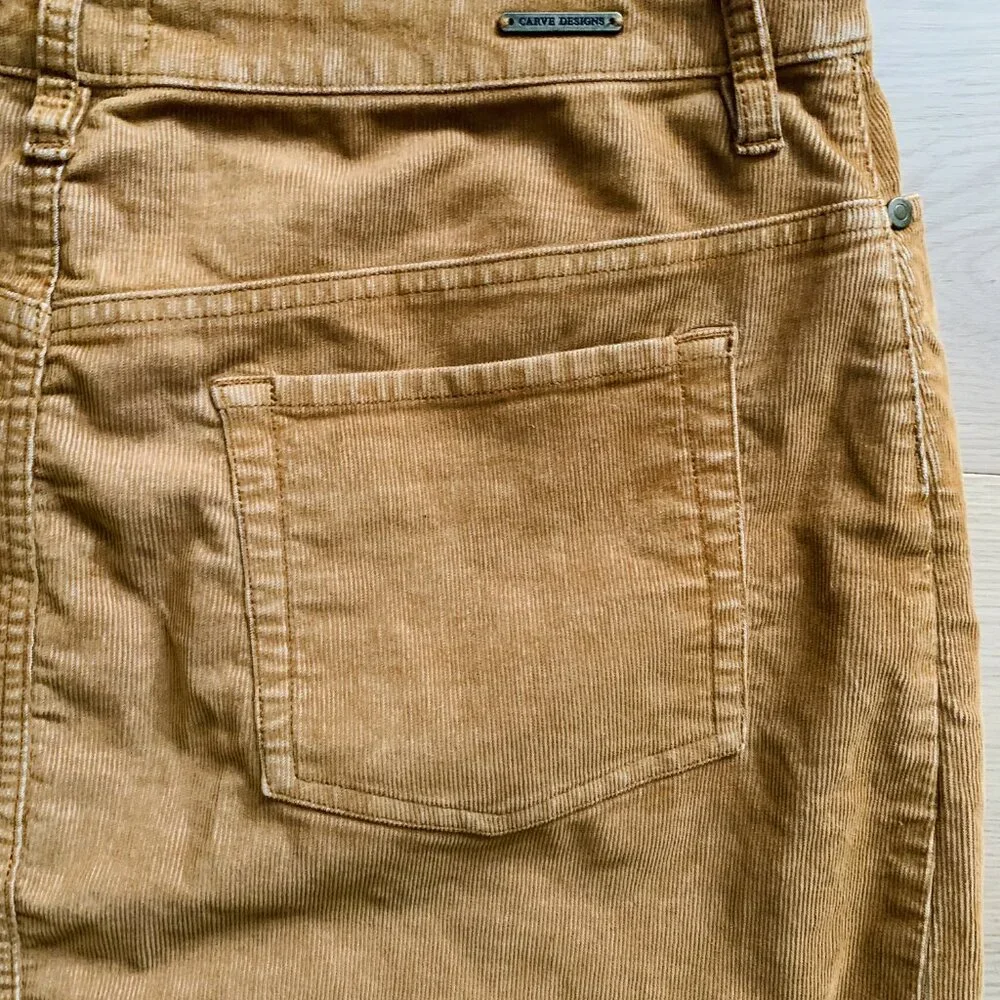 SOLD Carve Designs Maui Corduroy Mini Skirt Honey Goldenrod Womens 10 Cotton_13